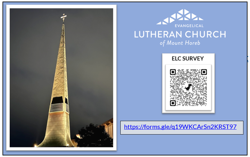 Calendar Evangelical Lutheran Church of Mt. Horeb